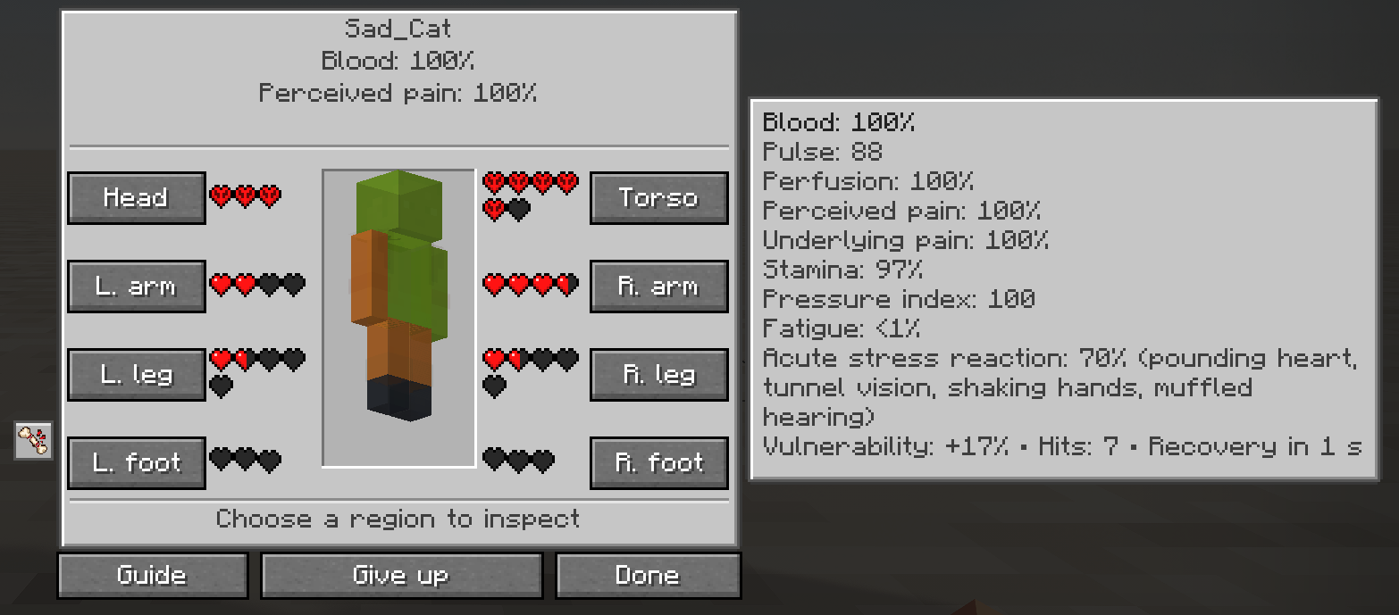 GUI information interface